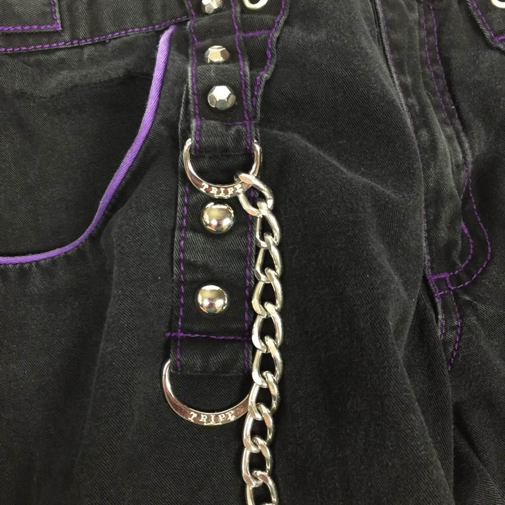 TRIPP NYC CYBERPUNK JEANS!! Size 7, Black. Goth.